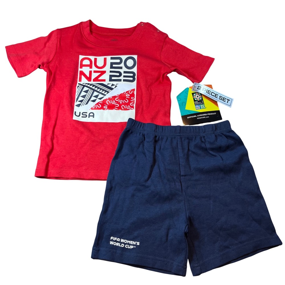 FIFA Womens World‎ Cup 2023 USA Team Kids 2 Piece T-Shirt and Shorts Set 4T Red